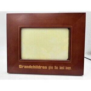 Grandchildren Give the Best Hugs Wood Picture Frame 4x6 Grandma Grandpa Gift